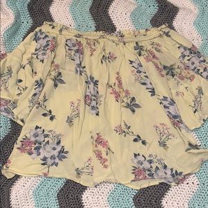 yellow off shoulder shirt